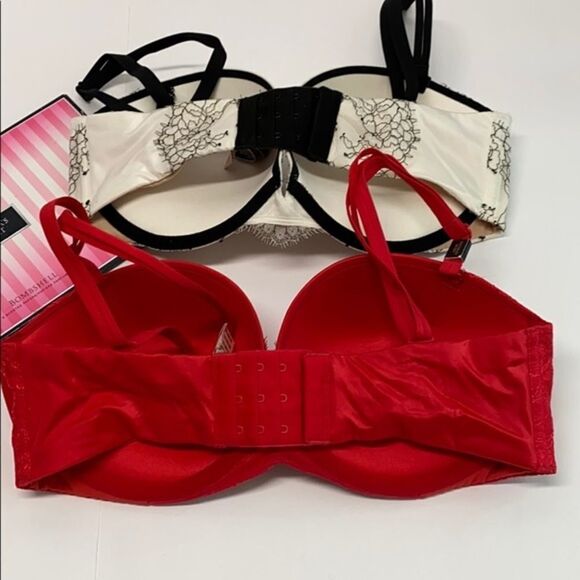 🔥 lot 2  VICTORIA SECRET BRA 32DD push-up multi-way strapless New - Picture 4 of 8